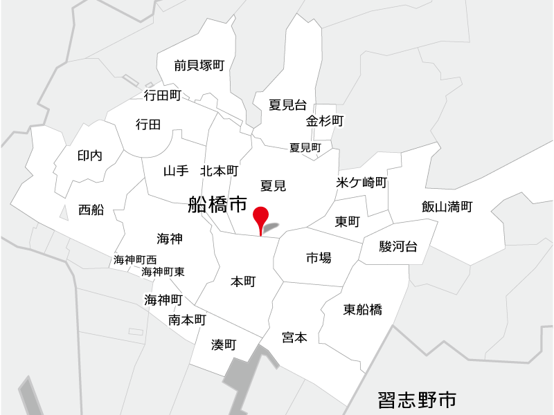 船橋送迎エリアマップ